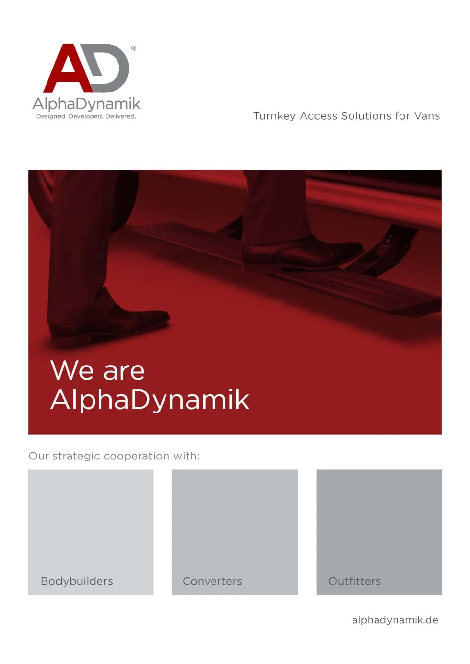 Turnkey access solutions for vans. Fleet solutions design, development, and delivery by AlphaDynamik