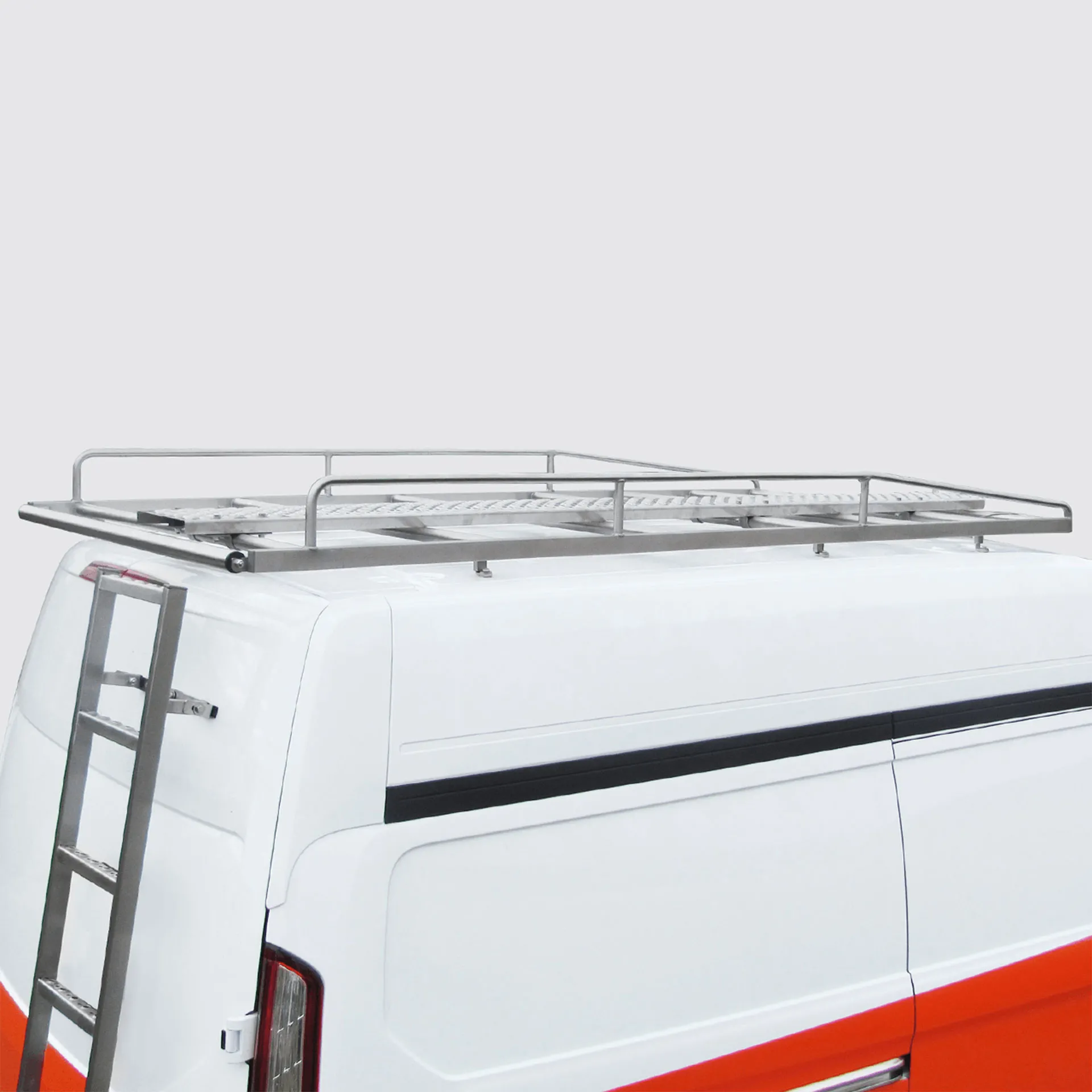 Serie CVA | Dachgepäckträger aus Edelstahl - Sprinter 2018- L1H2 mit Hecktüren (Fahrzeuge mit vorhandener C-Schiene)