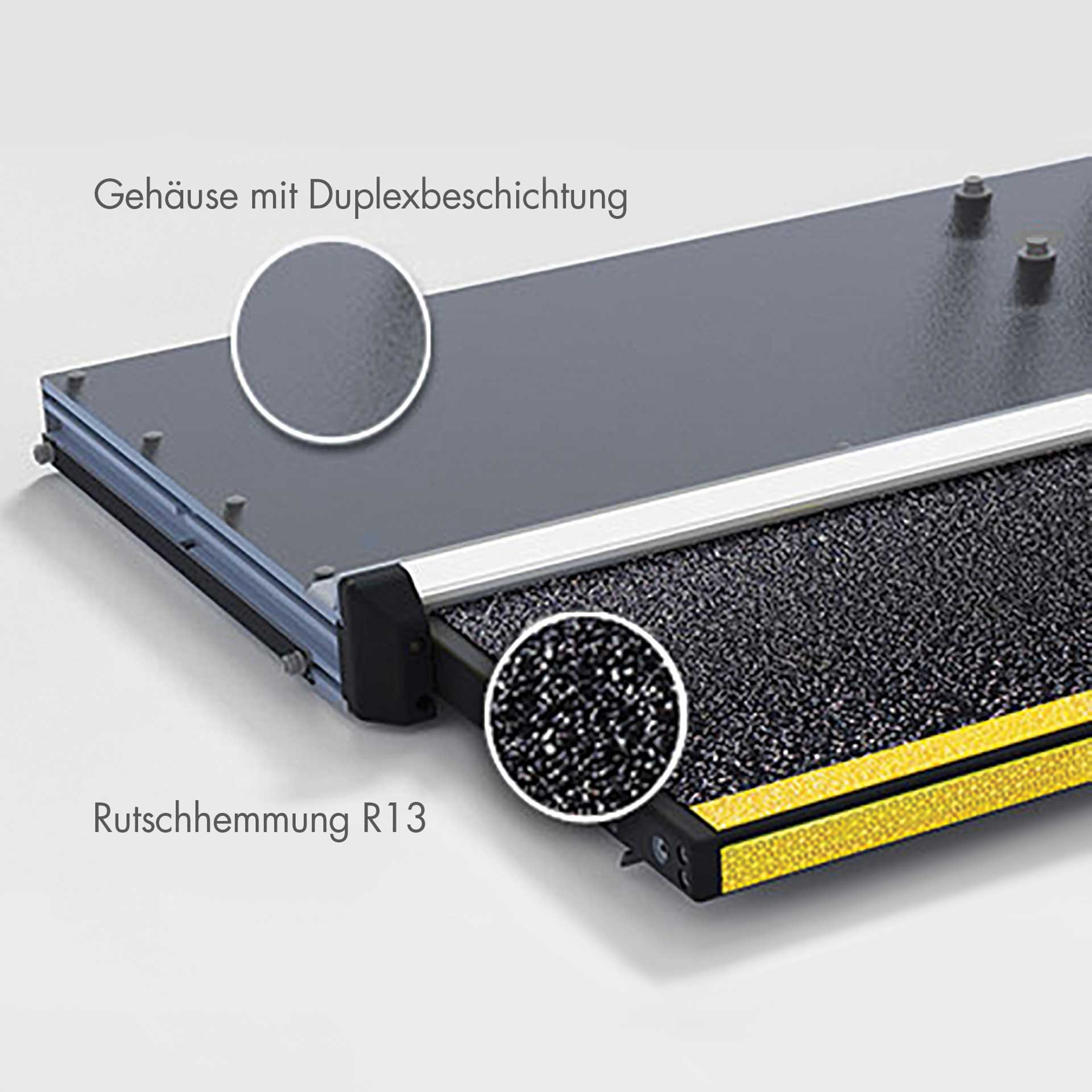 Elektrische Trittstufe für Wohnmobile, Lieferwagen, Transporter, Rutschhemmung R13, Duplexbeschichtetes Gehäuse. Serie E1 Van Trittstufe AlphaDynamik Elektrische Trittstufe für Wohnmobile, Lieferwagen, Transporter, Rutschhemmung R13, Duplexbeschichtetes Gehäuse. Serie E1 Van Trittstufe AlphaDynamik