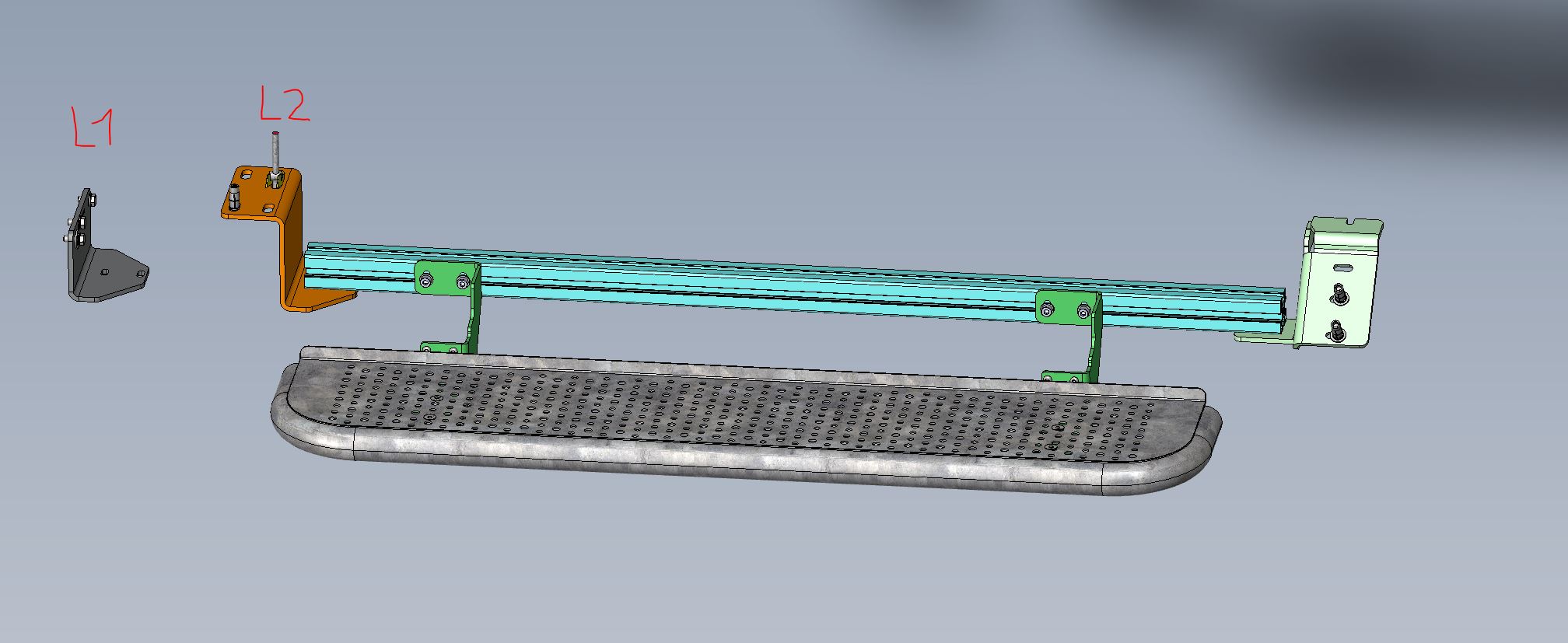 Serie ST | Seitliche, starre Trittstufe, 1150 mm - e-Custom 2024-, nur L2
